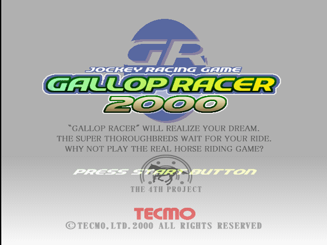 Gallop Racer 2: One And Only Road To Victory title screen for Playstation